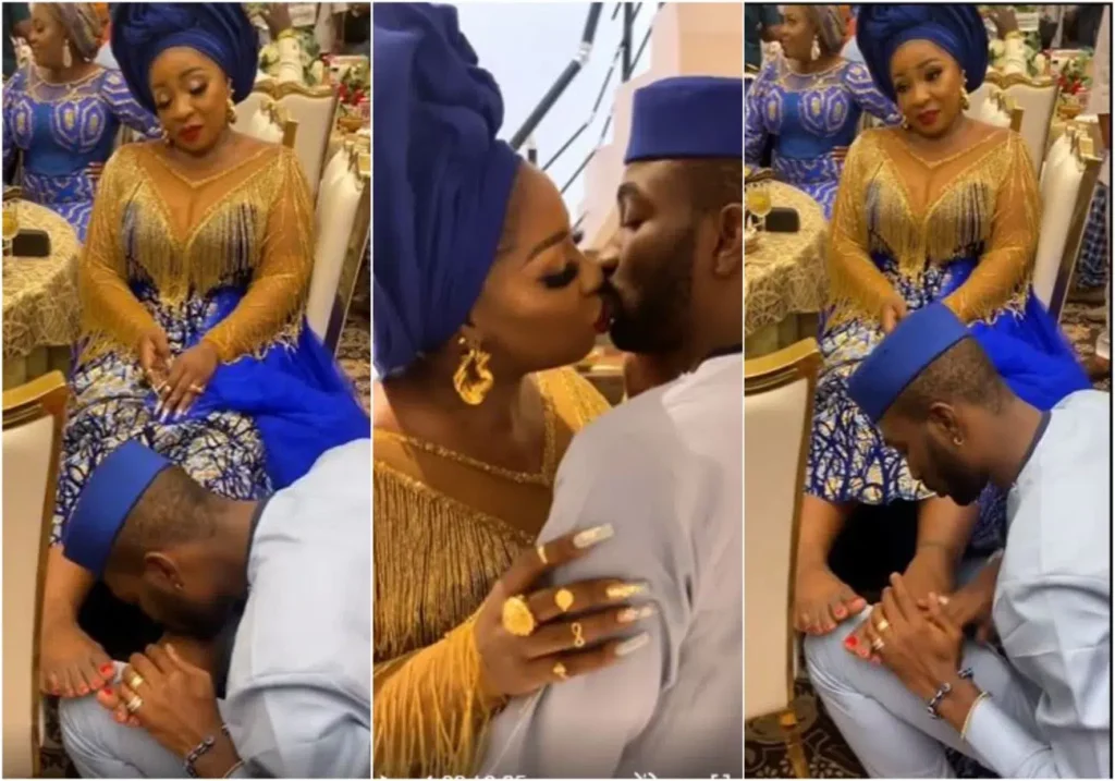 Actress Anita Joseph share video of her husband massaging and kissing her feet at Iyabo Ojo’s party