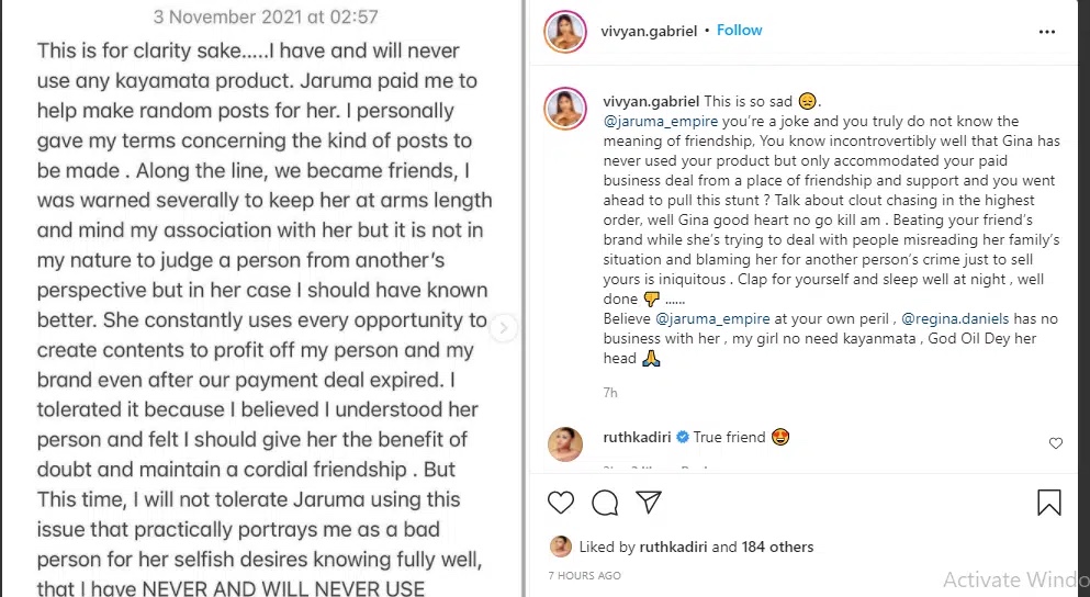 ‘My girl no need Kayanmata God oil Dey her body’ Friend of Regina Daniels joins in criticizing Jaruma