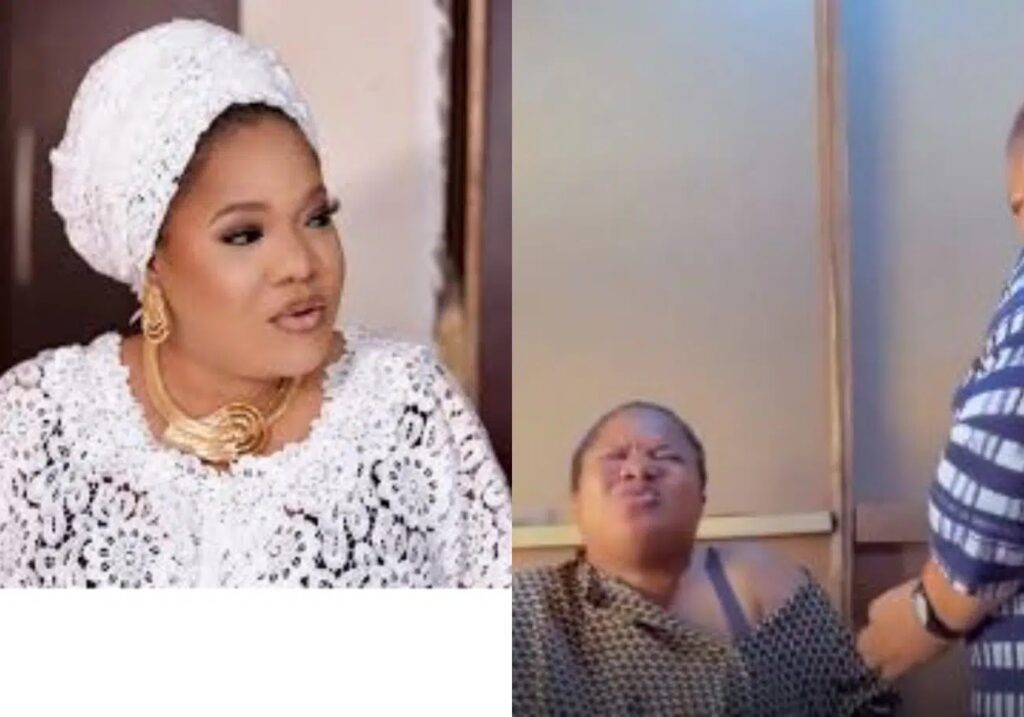 Funny video of Nollywood actress, Toyin Abraham taking vaccine shot surface online