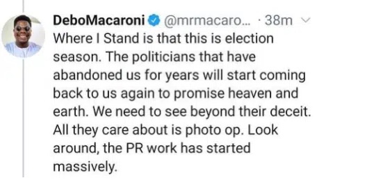 Comedian Mr. Macaroni speaks out after colleagues were chastised for paying VP Osibanjo a courtesy visit.