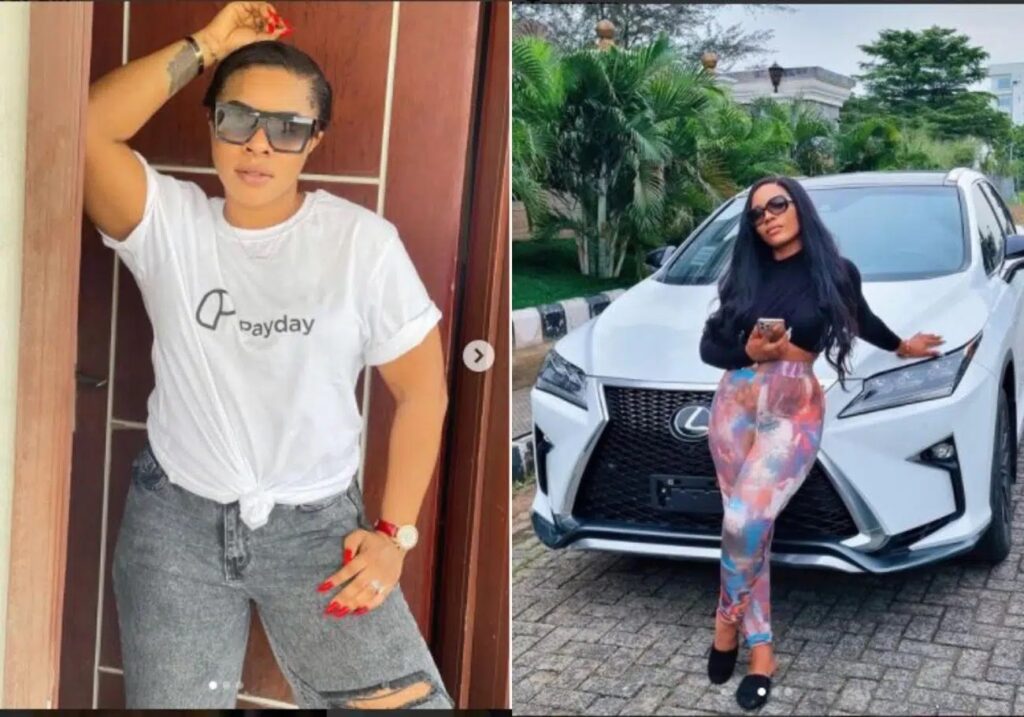 Laura Ikeji reacts after her sister Benita refuses to share pictures of her new luxury car on social media.