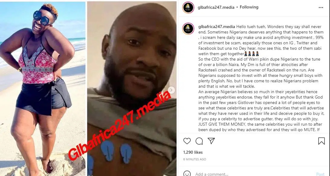 Comedienne Real Warri Pikin has been chastised for allegedly scamming Nigerians billions of Naira