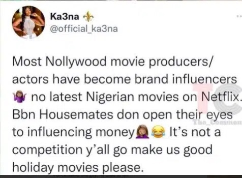 Ka3na drag Nollywood producers who fight to become brand influencers, BBN housemates opened their eyes to influencing money