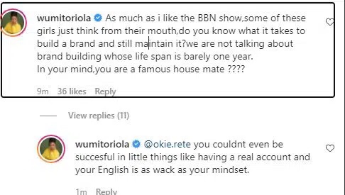 ‘You think from your mouth, your English is as wack as your brain’ Actress Wunmi Toriola drags BBNaija’s Ka3na for disrespecting Nollywood stars