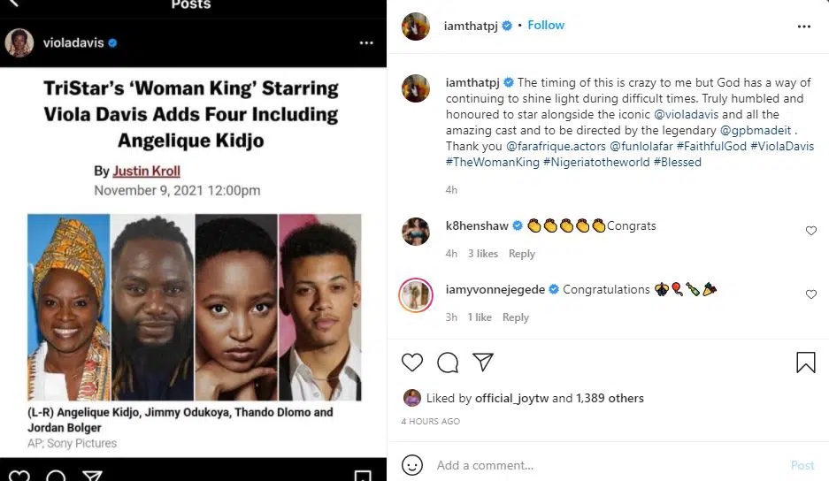 'To me, the timing of this is insane’ late Bimbo Odukoya, son Jimmy Odukoya, makes Hollywood debut just hours after Nomthi's death.