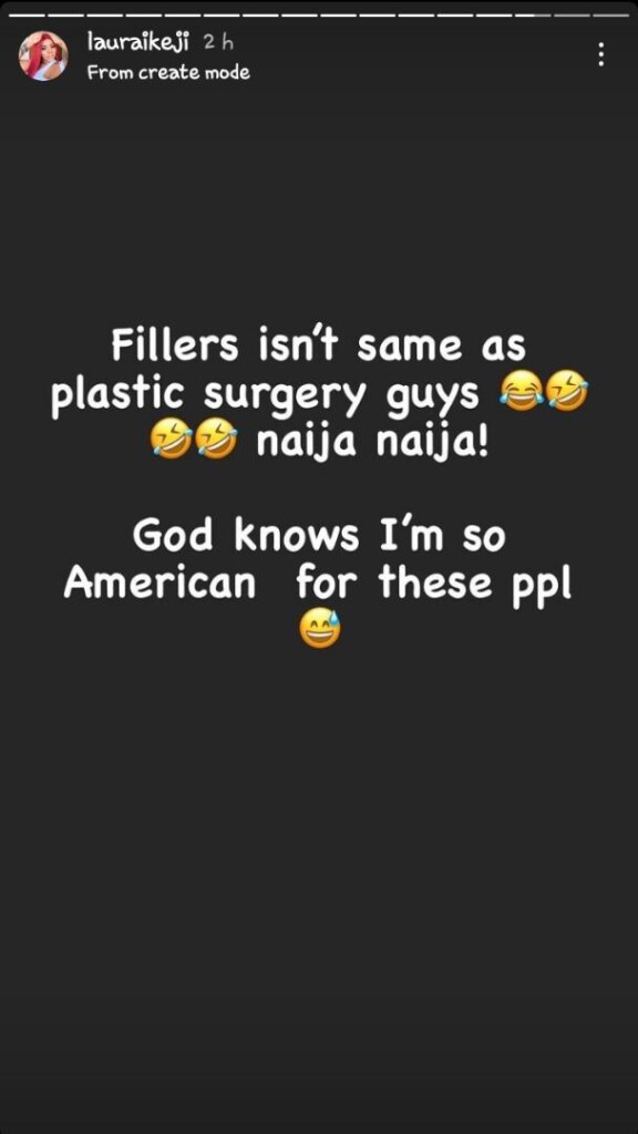 ‘Filler isn’t a plastic surgery, I have never done it in my life’ Laura Ikeji reacts after being dragged for getting chin fillers