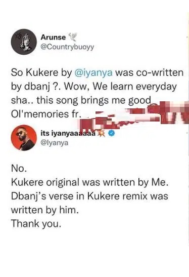 Singer Iyanya responds to rumors that D'banj wrote his popular song Kukere.