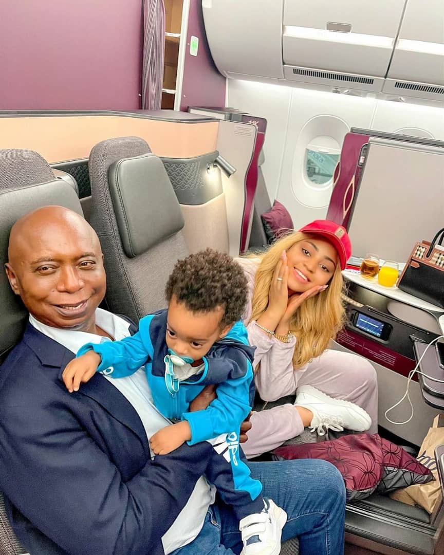 Lovely moments Regina Daniels, her hubby Ned Nwoko and son Munir went on vacation (photos)