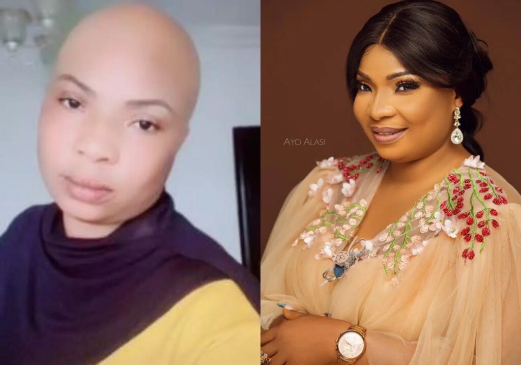 Fans React as Laide Bakare goes bald for a video