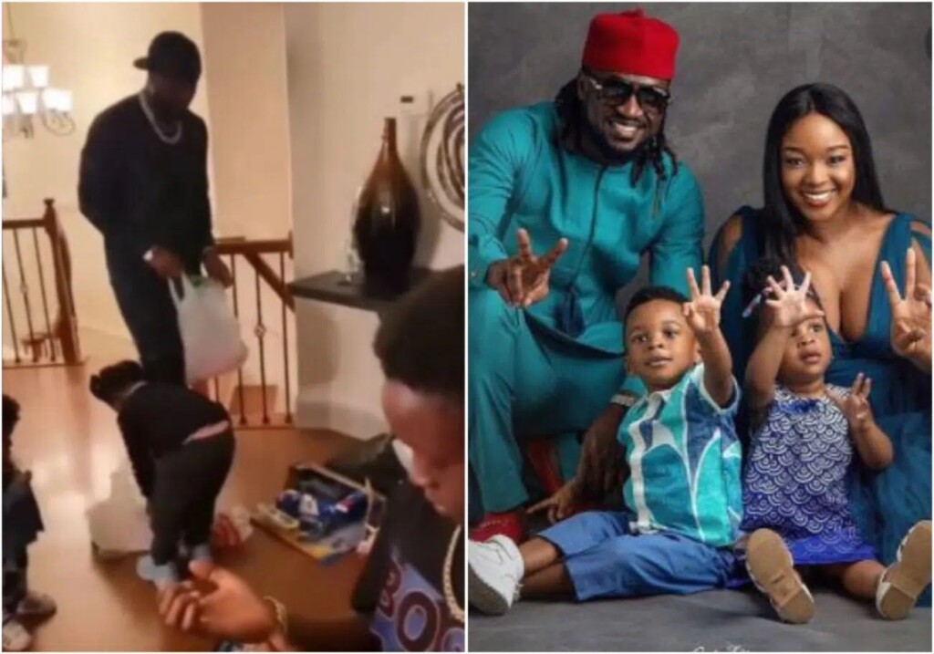 ‘Let love lead’ Reactions as Peter Okoye takes Paul’s kids for early Christmas shopping in Us amidst their beef