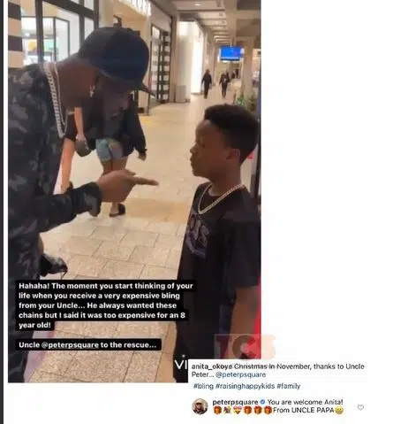 ‘Let love lead’ Reactions as Peter Okoye takes Paul’s kids for early Christmas shopping in Us amidst their beef