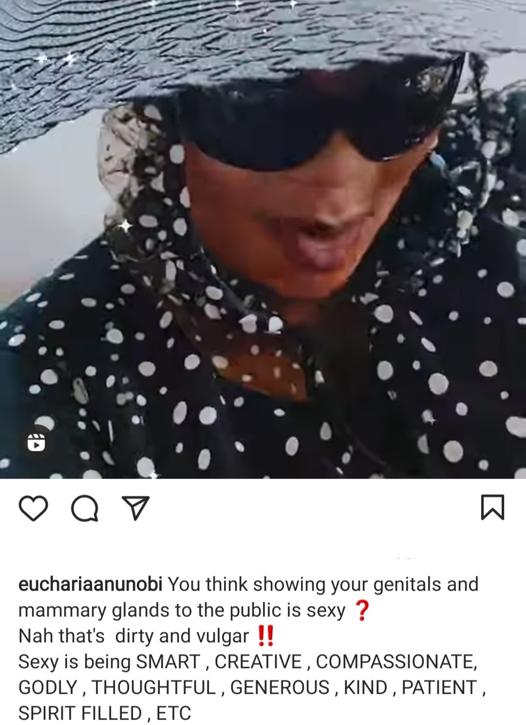 Eucharia Anunobi addresses those who are always exposing their bodies (Video)