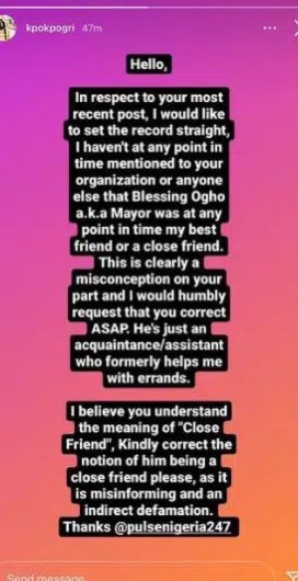 Prince Kpokpogri denied his close friend Mayor after he went on a date with his ex-lover Tonto Dikeh