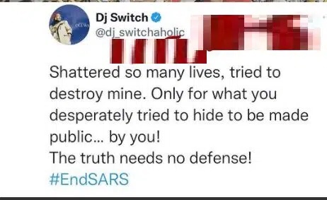 DJ Switch reacts to the identities of victims provided by the Lagos State Judicial Panel of Inquiry, confirming the Lekki Massacre.