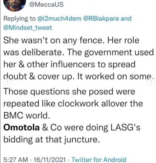 ‘Sad and disappointed with you’ Actress Omotola Jalade has been dragged by Nigerians for her comments on the Lekki Massacre.