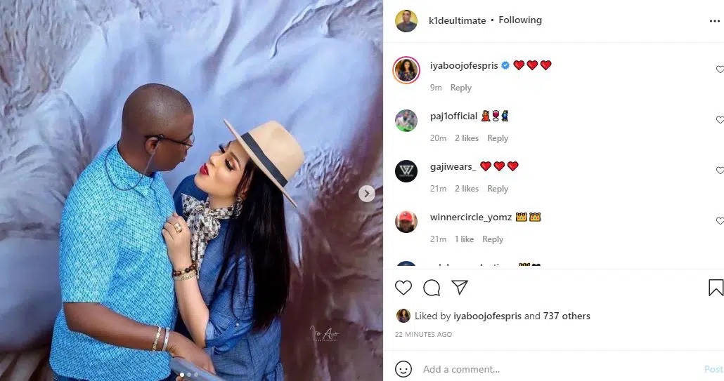 Fuji musician Kwam1 and his lover Emmanuella Ropo have flooded social media with pre-wedding photos.