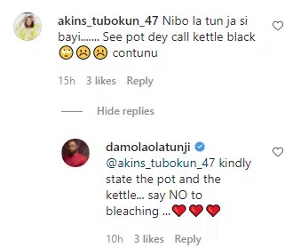 Damola Olatunji responds to fans who claim he bleached his skin.