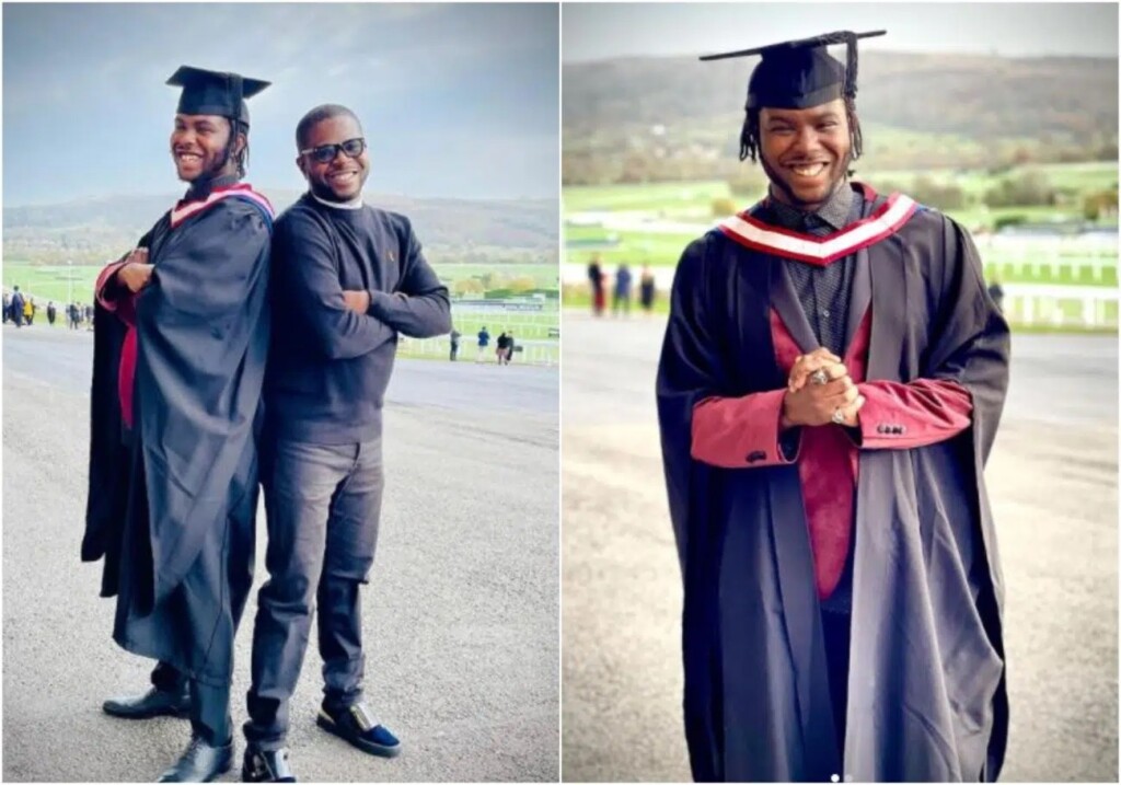 ‘I’m so proud right now’ Actress Funke Akindele’s husband, JJC Skillz, celebrates son’s graduation in UK