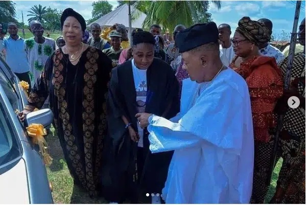 Alaafin of Oyo gifts daughter a car after bagging a first-class degree