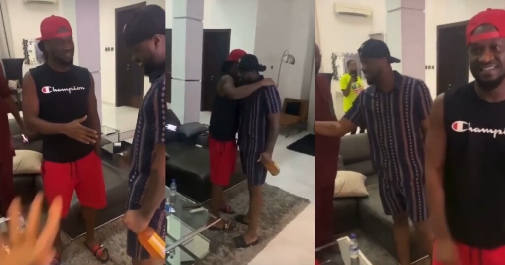 Love triumphs!! Joyful Moment defunct music duo, P-Square finally reunite after years of being apart (Video)