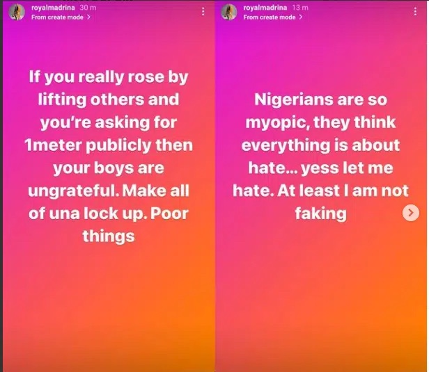 “Bitter soul” Cynthia Morgan in the mud after shading Davido over birthday fundraising