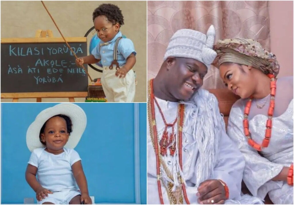 Ooni’s wife Olori Naomi shares cute photos of her son as he clocks one