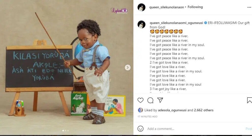 Ooni’s wife Olori Naomi shares cute photos of her son as he clocks one