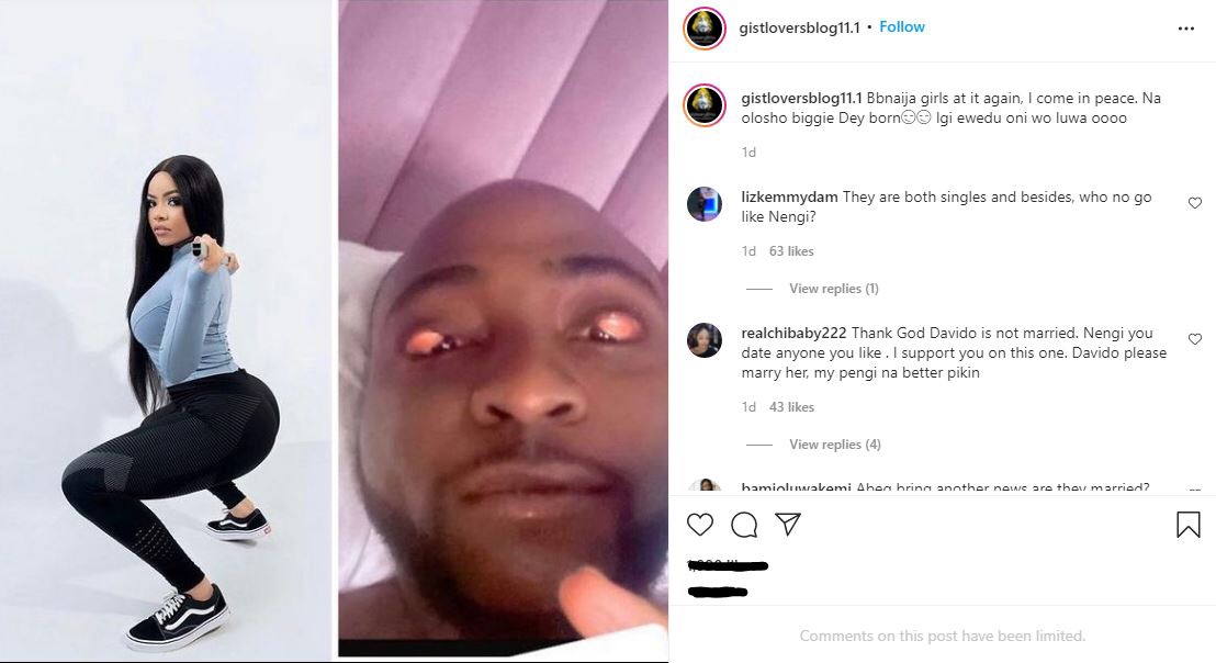 ‘Na Olosho biggie dey born’ Nengi called out over alleged romantic relationship with Davido