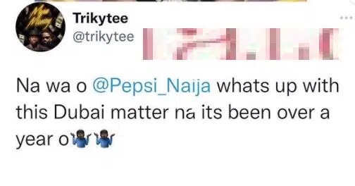 TrikyTee drags Pepsi for not fulfilling their promise