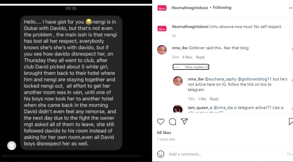 Davido allegedly embarrassed BBNaija’s Nengi in Dubai