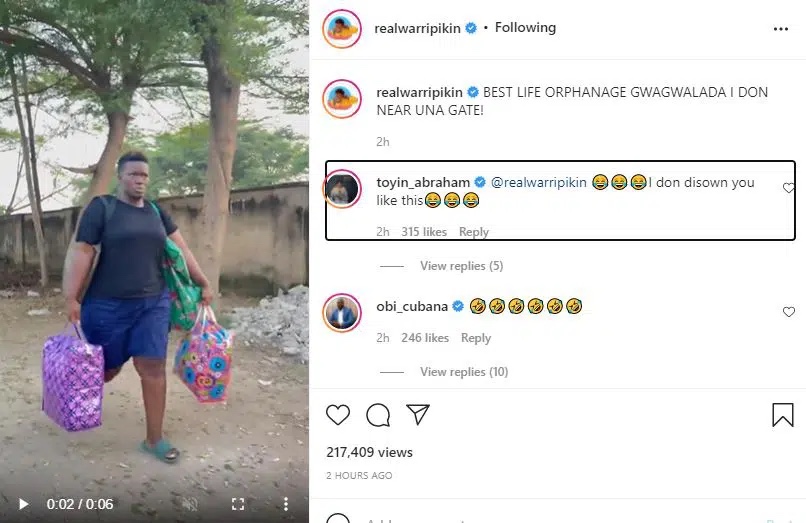 ‘I’ve disowned you’ Actress Toyin Abraham reacts after Comedienne Real Warri Pikin pull off an unexpected stunt