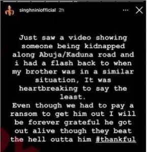 BBNaija’s Nini share terrible memories how her brother was kidnapped along Abuja/Kaduna highway