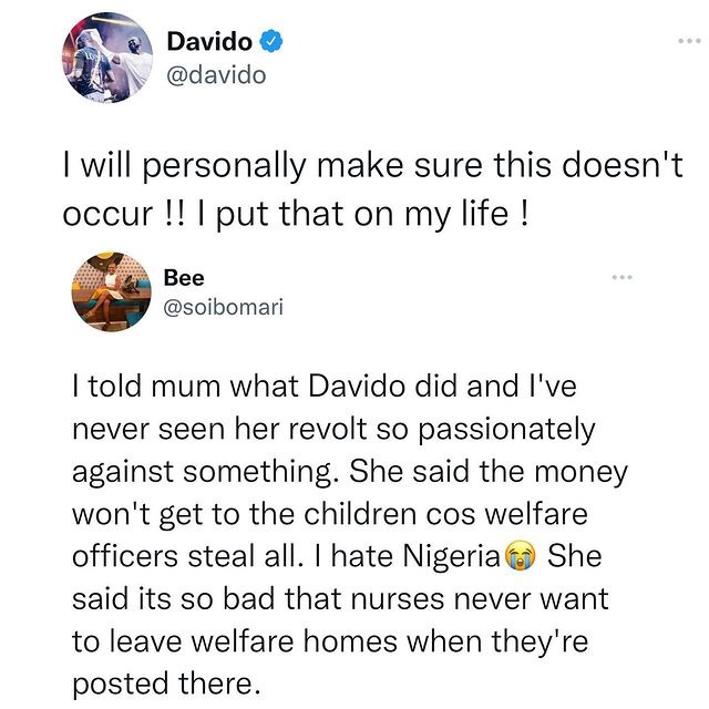 “I put that on my life” – Davido promise to make sure welfare officials don’t embezzle charity donations