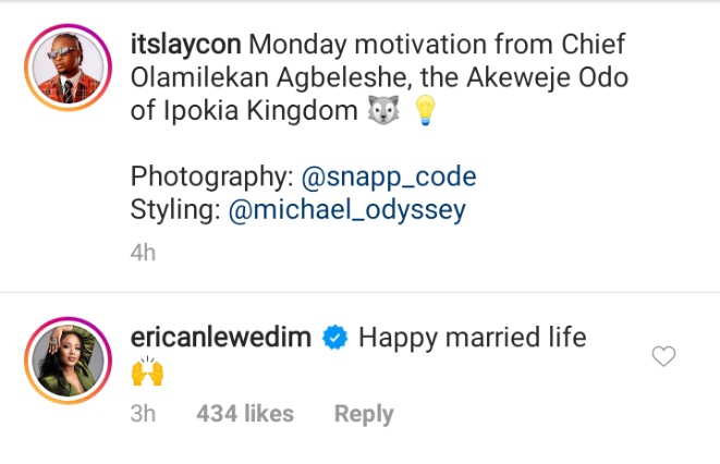 “Happy Married Life” – Erica Nlewedim Congratulates Laycon Over His Recent post (Video)