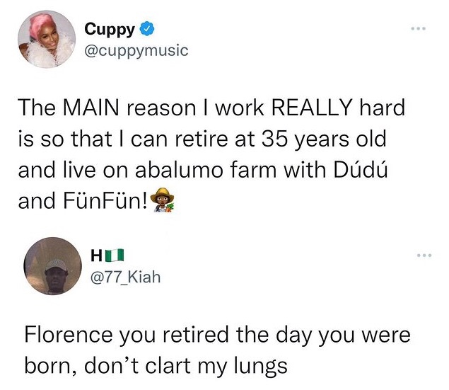 DJ Cuppy reveals plans to retire on ‘abalumo farm’ at 35