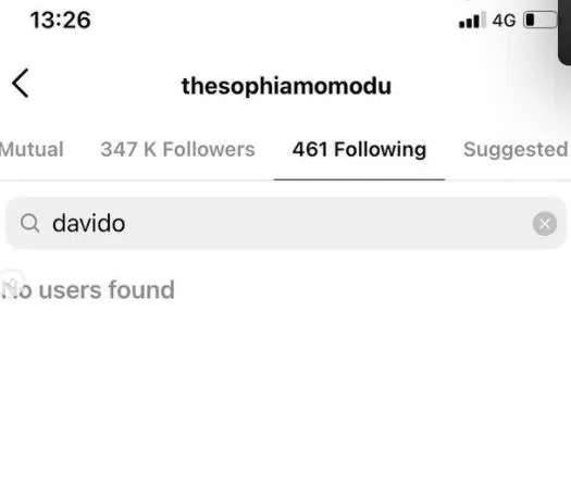 Davido follows his babymama Sophia Momodu on Instagram after receiving 1m birthday gift from her