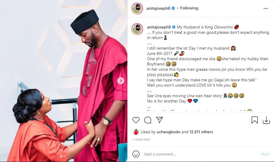 ‘My friend discouraged me from marrying my husband’ Anita Joseph celebrates husband, recounts love story of how they met