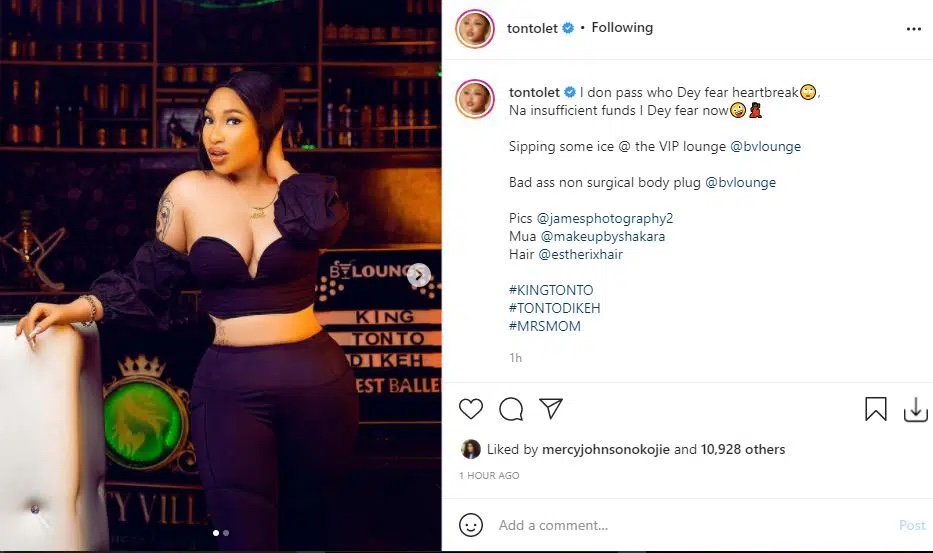 ‘I’m no longer scared of heartbreak’ Actress Tonto Dikeh warn Guy