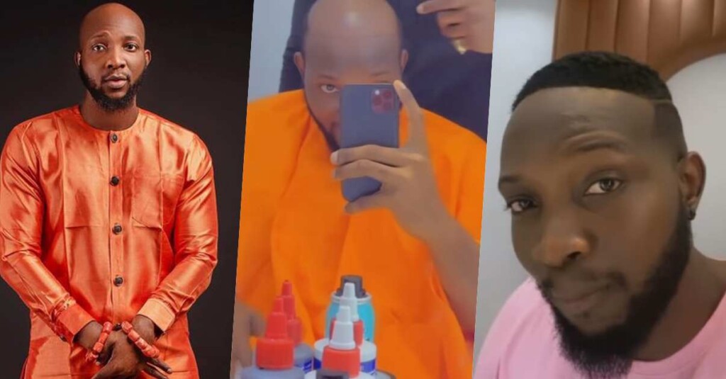 “I was never bald, it was just a phase” – Tuoyo Ideh says as he shows off his artificial new look (Video)