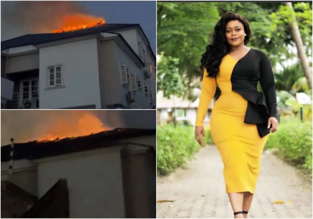 Actress Didi Ekanem cried out helplessly as her house, properties burn to Ashes in Lagos