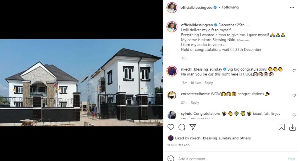 Actress Nkechi Blessing Celebrate Blessing Okoro as she unveils her multi-million mansion years after she was publicly disgraced