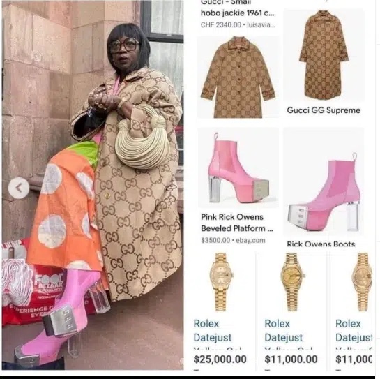 ‘Money miss road’, Wife of House of Reps Speaker, Salamatu Gbajabiamila sparks anger with her N12million naira attire