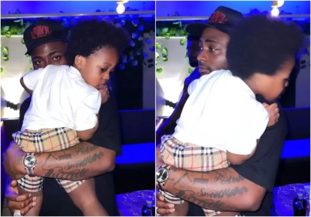 Amazing dad with a cute son’ Fans React as Davido unites with his son, Ifeanyi, at Jordan Adeleke’s birthday party