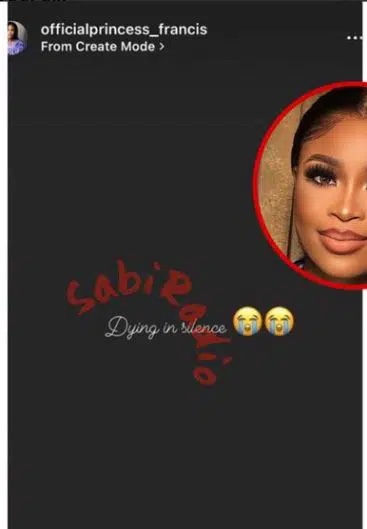 “She needs help” Nigerians express concern for BBNaija’s Princess as she cries out about dying in silence