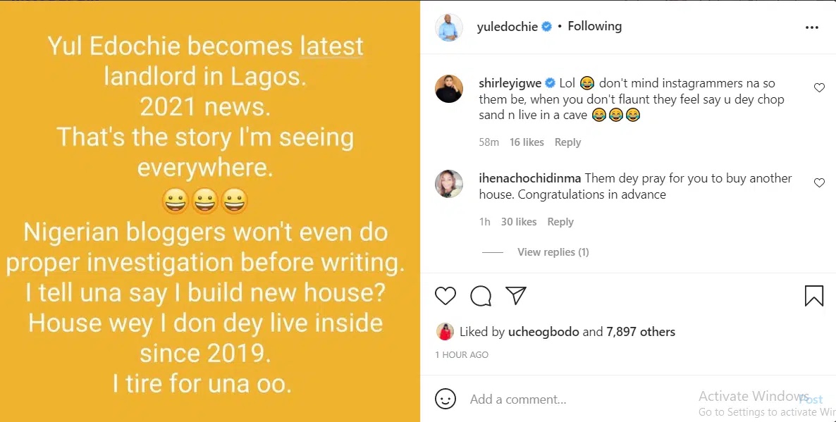 ‘I tell una say I build new house?’ Yul Edochie dispels rumours concerning his recent achievement