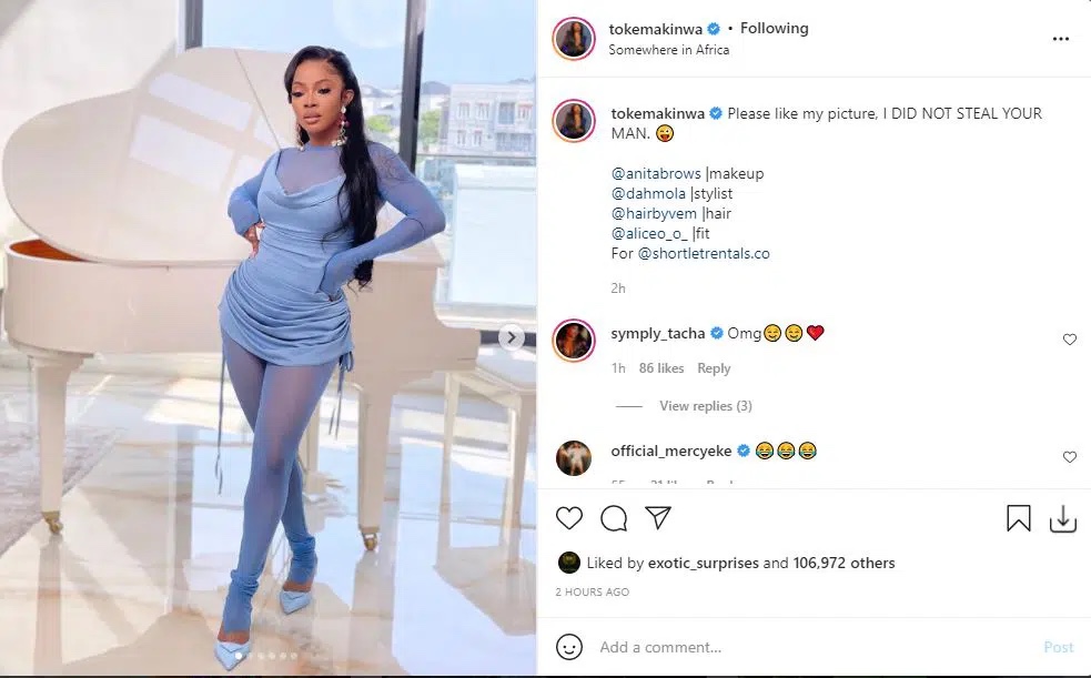 ‘Battle of fashion queen’ BBNaija’s Sasky and Toke Makinwa rock same outfit from different designer