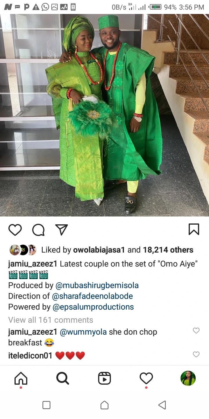 Actor Jamiu Azeez Reveal His Wedding Photos With Popular Actress.