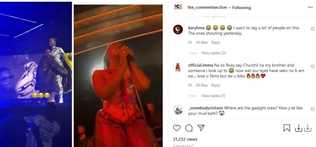 “That was how Rosy and Churchill start” Reactions as Tems calls Wizkid her brother