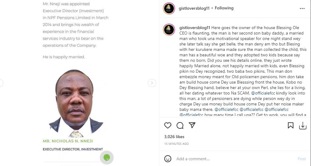 The face of Police Officer who owns the house Blessing CEO is flaunting on Instagram surface online