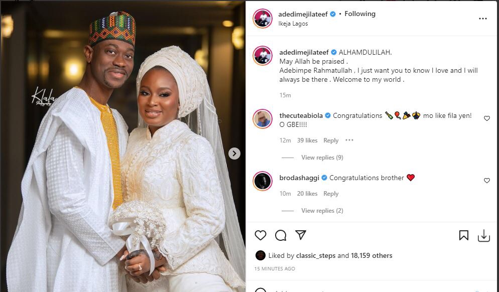 ‘I just want you to know I love and I will always be there’ Actor Lateef Adedimeji promise to his wife Bimpe Oyebade on their Nikkai ceremony